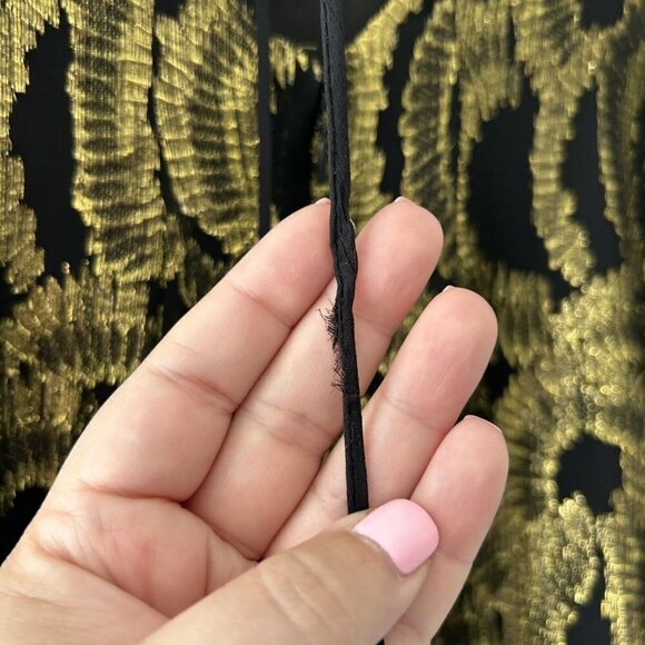 Milly Women's Silk Gold Black Cocktail Evening Mini Dress Size 2 - Picture 8 of 12